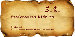 Stefanovits Klára névjegykártya