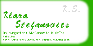 klara stefanovits business card